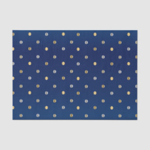 Gold-und Silber-Tupfen auf Marine-Blau Seidenpapier