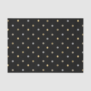 Gold-und Silber-Tupfen auf Schwarzem Seidenpapier
