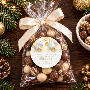Gold- und Silber-Weihnachtsdekorationen Runder Aufkleber