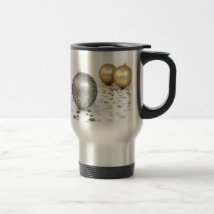 Gold und Silber Weihnachtsschmuck und Sterne Reisebecher