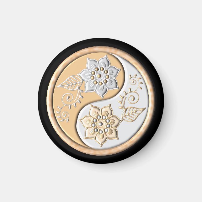 Gold- und Silber-Yin-Yang Magnet (Vorne)