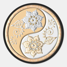 Gold- und Silber-Yin-Yang Runder Aufkleber