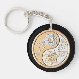 Gold- und Silber-Yin-Yang  Schlüsselanhänger