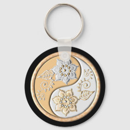 Gold- und Silber-Yin-Yang Schlüsselanhänger