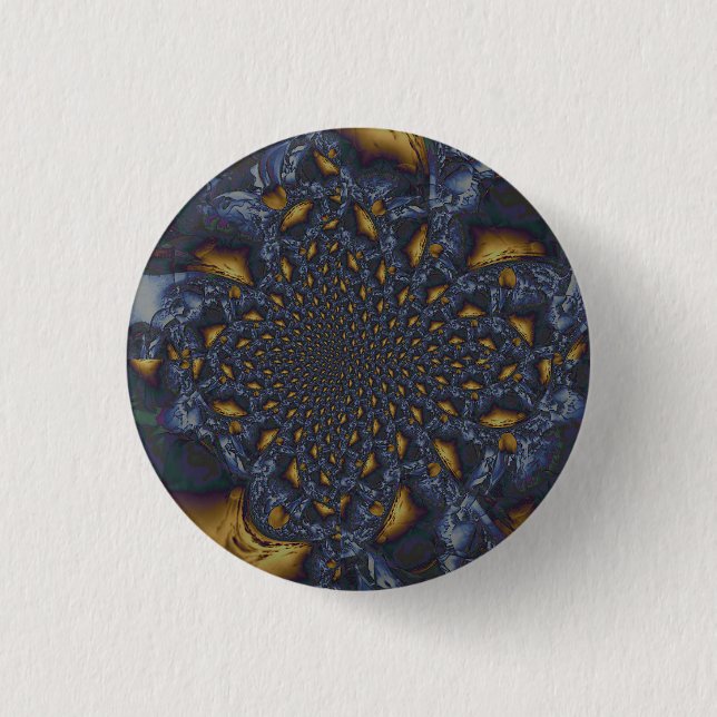 Gold und Silberblauer geschmolzene Metalle Button (Vorderseite)