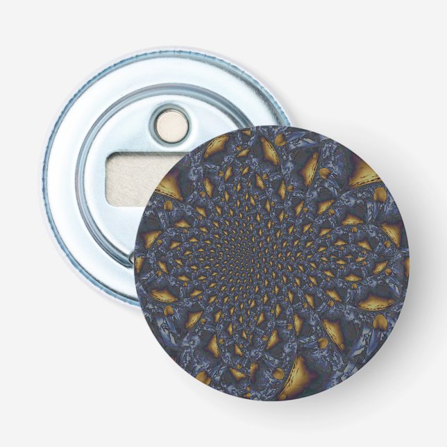 Gold und Silberblauer geschmolzene Metalle Flaschenöffner (Vorderseite)