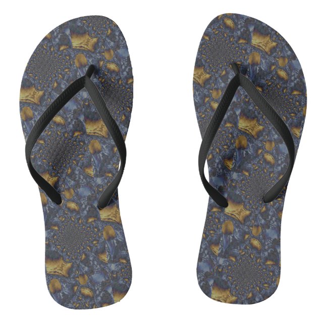 Gold und Silberblauer geschmolzene Metalle Flip Flops (Fußbett)
