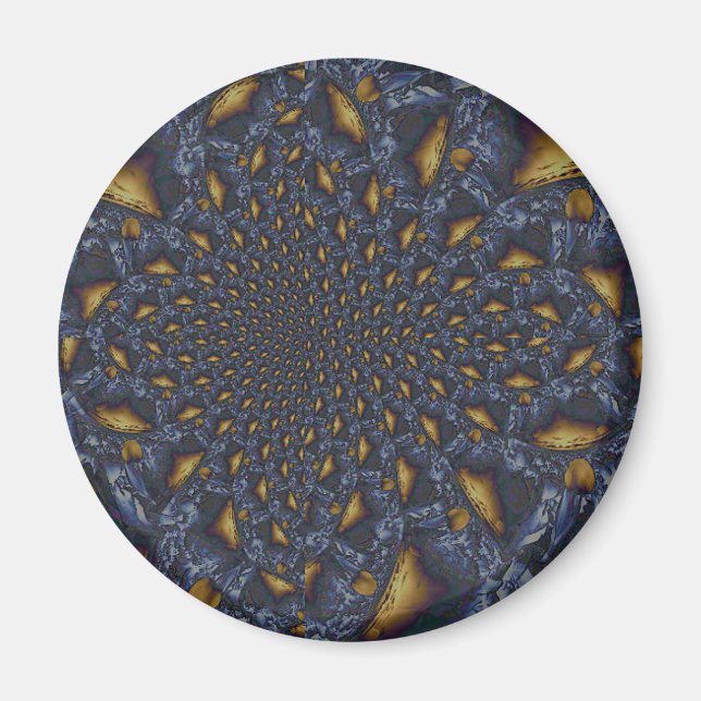 Gold und Silberblauer geschmolzene Metalle Magnet (Vorne)