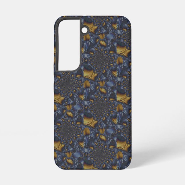 Gold und Silberblauer geschmolzene Metalle Samsung Galaxy Hülle (Rückseite)