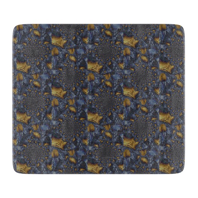 Gold und Silberblauer geschmolzene Metalle Schneidebrett (Vorderseite)
