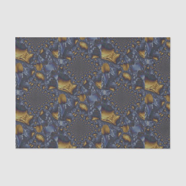 Gold und Silberblauer geschmolzene Metalle Seidenpapier (Vorderseite)