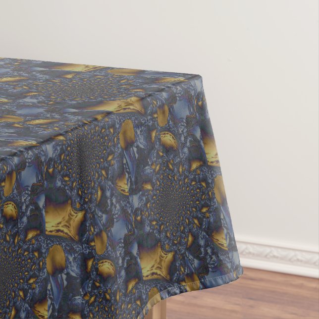 Gold und Silberblauer geschmolzene Metalle Tischdecke (Beispiel)