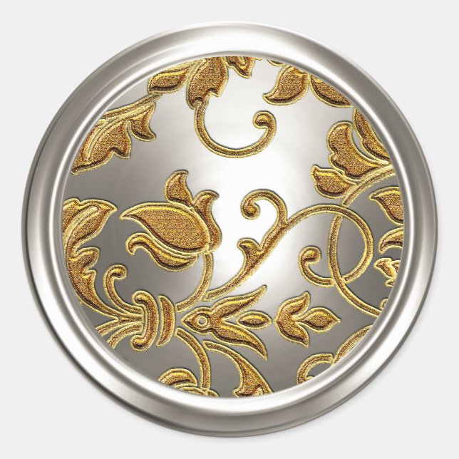 Gold- und SilberDamaskus-Umschlag Aufkleber (Vorderseite)