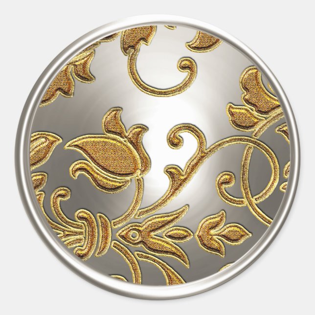 Gold- und SilberDamaskus-Umschlag Aufkleber (Vorderseite)