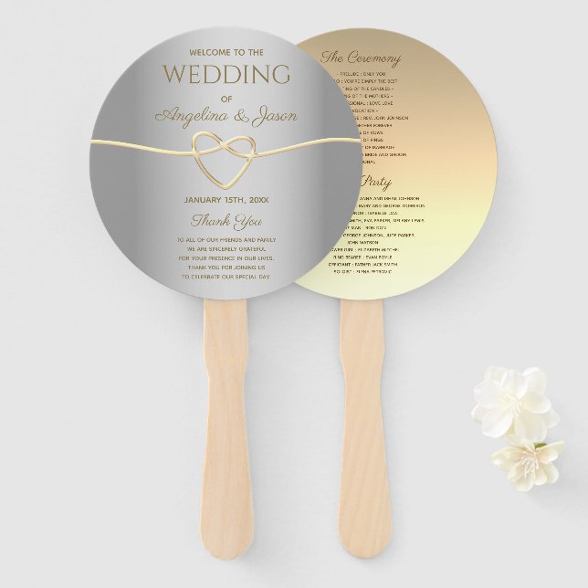 Gold- und Silberhochzeitsprogramm Fächer (Vorne und Hinten)