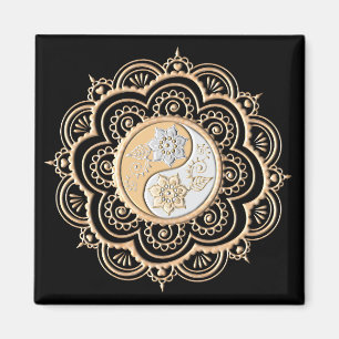Gold- und Silbermandala Magnet