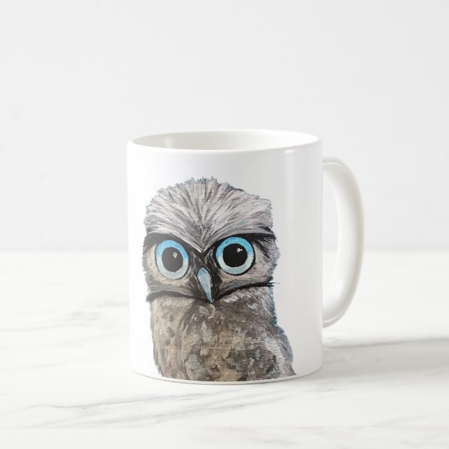 Gold und silberner grabender Eulen-Dekor Kaffeetasse (VorderseiteRechts)