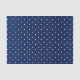 Gold- und Silberpolka-Punkte auf dem Navy Blue  Seidenpapier