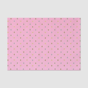 Gold- und Silberpolka-Punkte auf einem rosa Hinter Seidenpapier