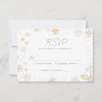 Gold- und Silberschneeflocken-Hochzeitskarte
