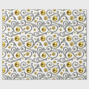 Gold- und Silberwirbel-Eleganz Geschenkpapier