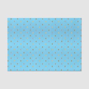 Gold und Silver Polka Punkte auf Baby Blue Seidenpapier