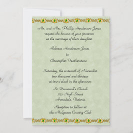 Gold- und Smarald-Jewel-Hochzeit Einladung