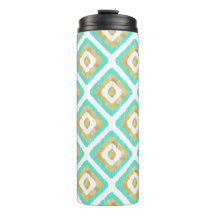 Gold und Türkis Chic Ikat Muster