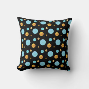 Gold- und Türkis-Polka-Punkte Kissen