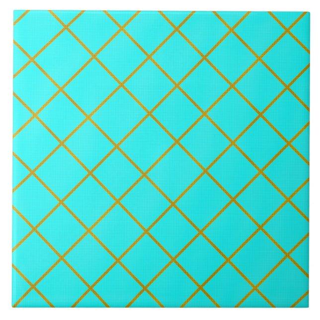 Gold und türkisfarbene Tile Fliese (Vorderseite)