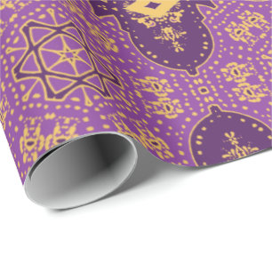 Gold und Violette Geschenkpapier