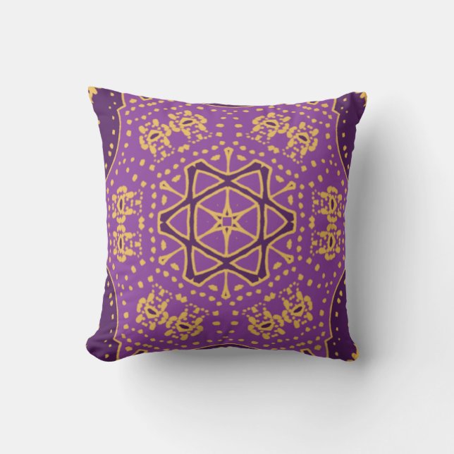 Gold und Violette reversible Kissen (Vorderseite)