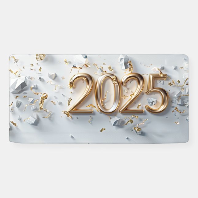 Gold und Weiß 2025 Banner (Horizontal)