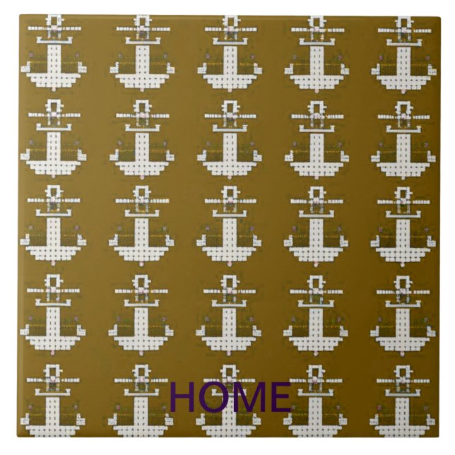 Gold und Weiß abstrakt Fliese (Vorderseite)