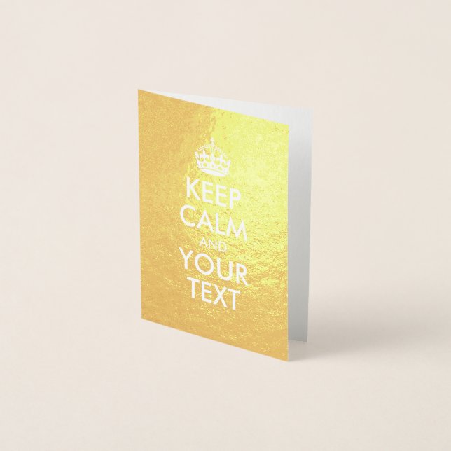 Gold und Weiß Behaltend Ruhe und Ihr Text Folienkarte (Vorderseite)