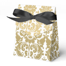 Gold- und Weiß-Elegantes Damastmuster