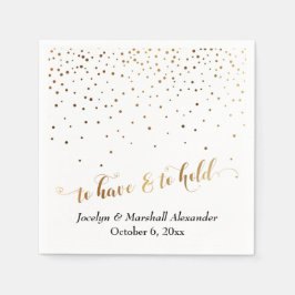 Gold und Weiß für Herzklopfen und Konfetti. Serviette