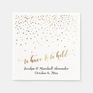 Gold und Weiß für Herzklopfen und Konfetti. Serviette