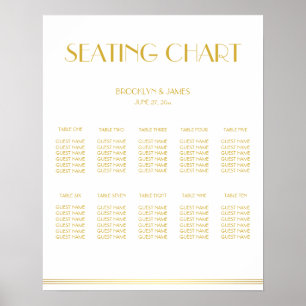 Gold und Weiß für Hochzeitskarten Plakat 16x20