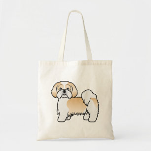 Gold und weiß gelber Lhasa Apso Cartoon Hund Tragetasche
