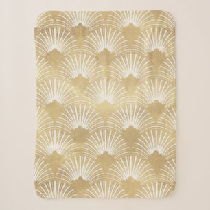 Gold- und Weiß-Kunst im Art-Deco-Nahtlosmuster Sherpadecke