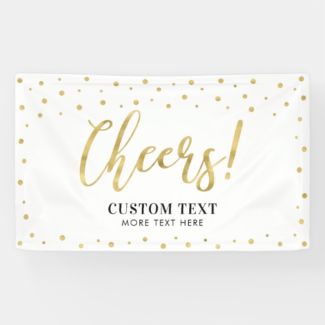 Gold und Weiß | Modernes Chef Jedes Anlasses Party Banner (Horizontal)