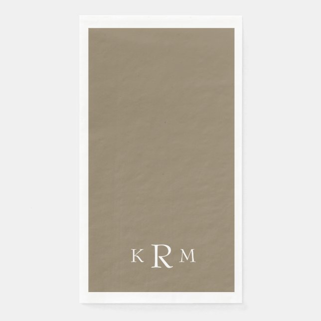 Gold- und Weiß-Monogramm Serviette (Vorderseite)