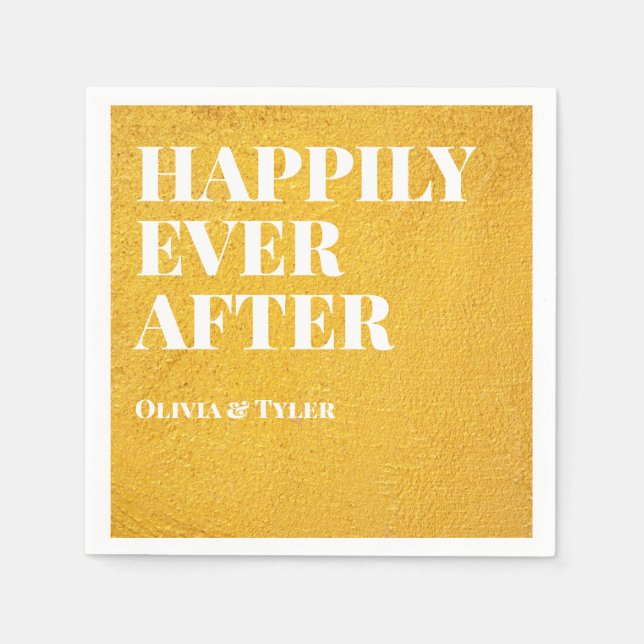 Gold und Weiß nach Hochzeit von Napkins Serviette (Vorderseite)