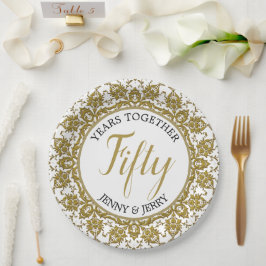 Gold- und Weißbuch-Platte Pappteller