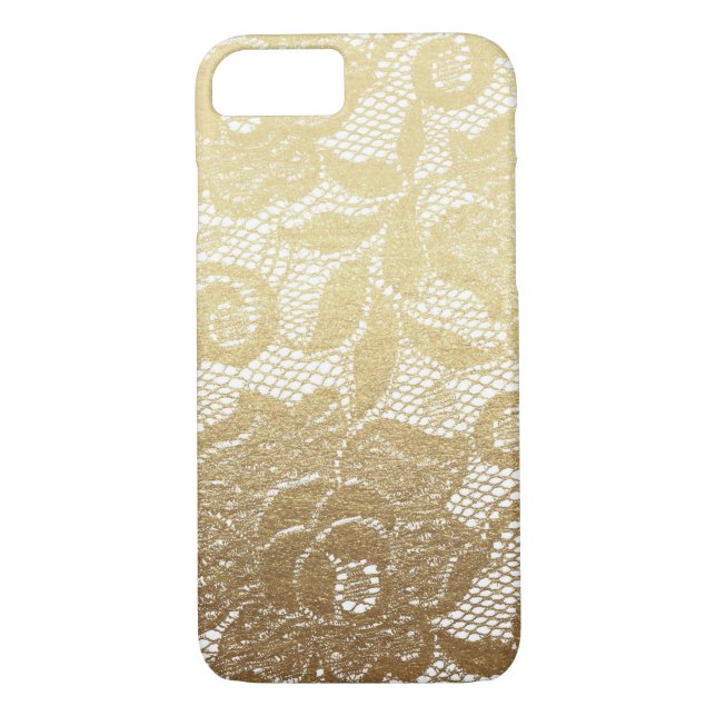 Gold und Weiße Imitate Blumenlatte Case-Mate iPhone Hülle (Rückseite)