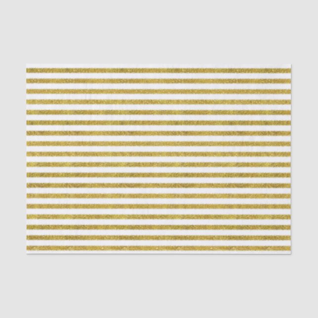 Gold und weiße schicke Streifen Seidenpapier (Vorderseite)