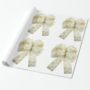Gold- und weiße Schleifen Geschenkpapier