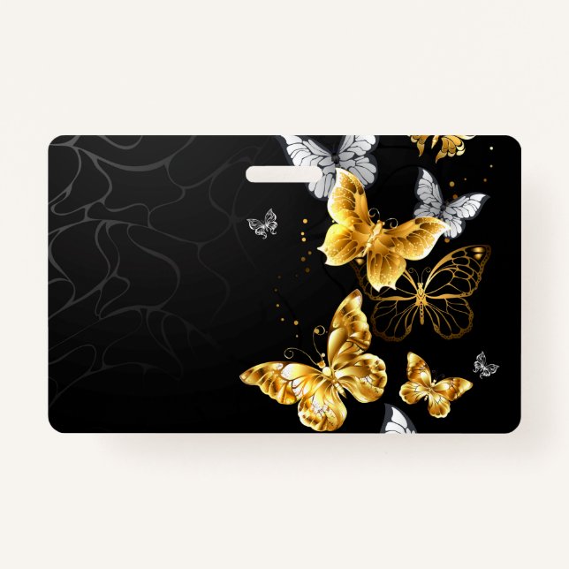 Gold und weiße Schmetterlinge Ausweis (Vorderseite)