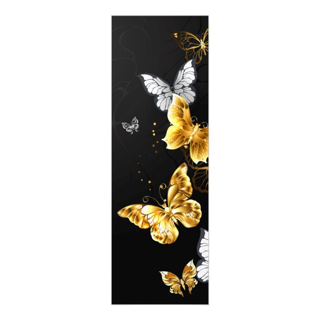 Gold und weiße Schmetterlinge Fotodruck (Vorne)